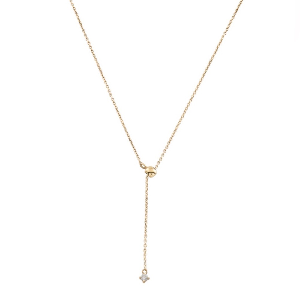 Mejuri Topaz Lariat Slide Necklace